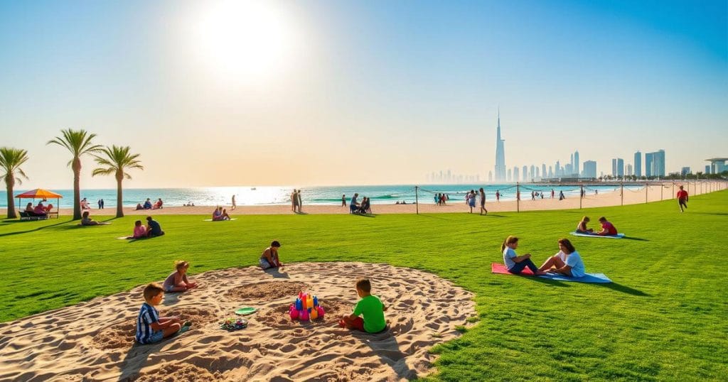 Al Mamzar Beach Park place Dubai UAE