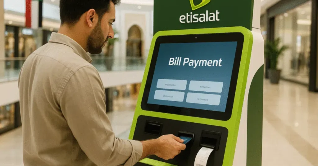 Paying at Etisalat Stores bill uae visaboards