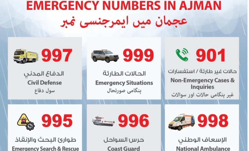 Ambulance Emergency Number in Ajman visaboards