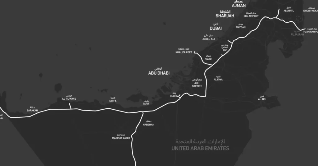 Route of Etihad Rail visaboards